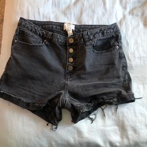 High waisted black shorts